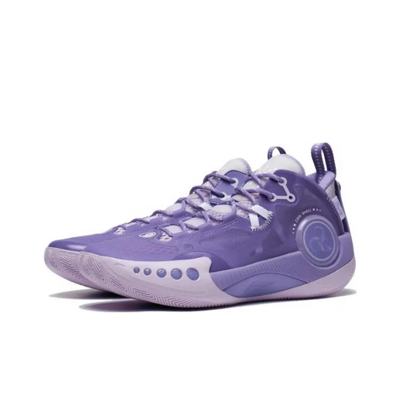 LiNing Wade Shadow 3 Cushioning Anti Slip And Wear Resistant Low Top Basketball Shoes Men's Light Dusty Purple-2