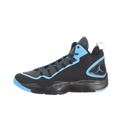 Jordan Super Fly 2 Basketball Shoes Unisex Mid-Top Black Blue