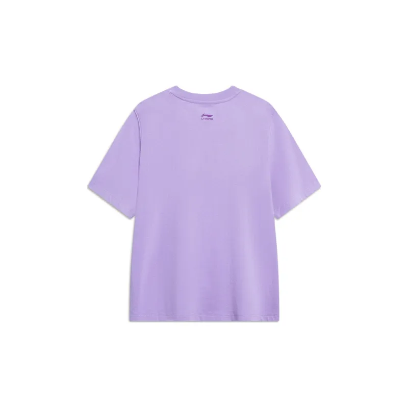 LiNing Sports Life Collection Drop Shoulder Sleeve T Shirt Women's Vero Rose Purple-1