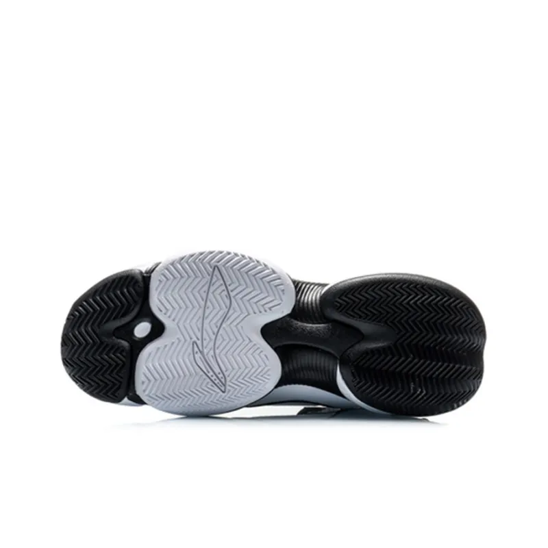 LiNing Qiankun Cushioned Slip Resistant High Top Performance Basketball Shoes Men's Black White-4