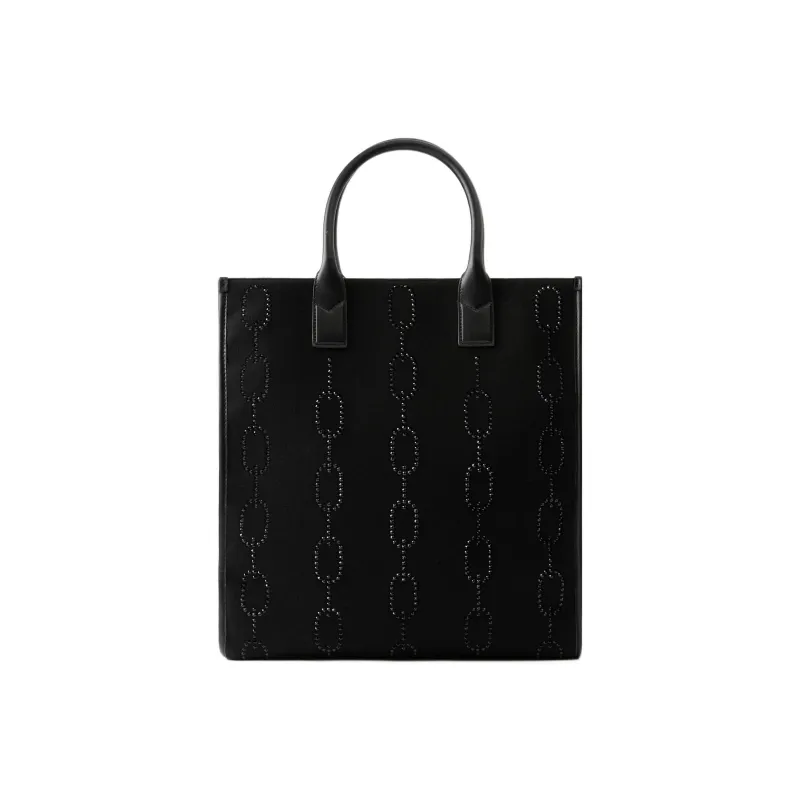 Burberry Cotton-Blend With Wool Tote Bag Shopping Bag Shoulder Bag Crossbody Bag Handbag Men's Black-2
