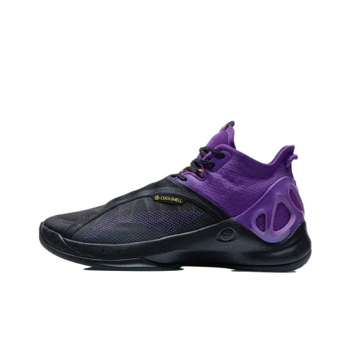 LINING Cicada Wing Basketball Shoes Men Mid-Top Black/Iron Purple