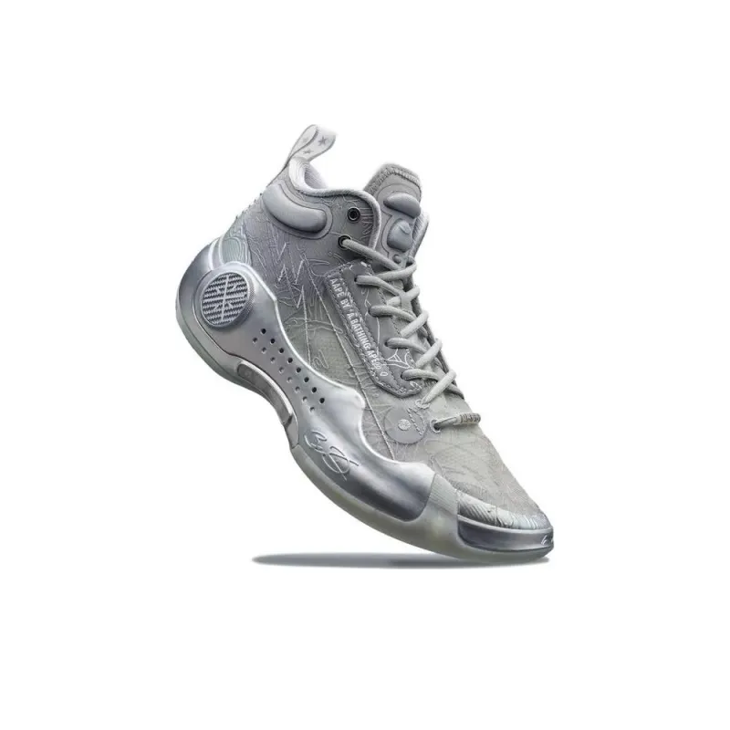 Aape LiNing Way Of Wade 10 Cushioned Wear-Resistant Slip-Resistant Mid-Top Basketball Shoes Gray-3