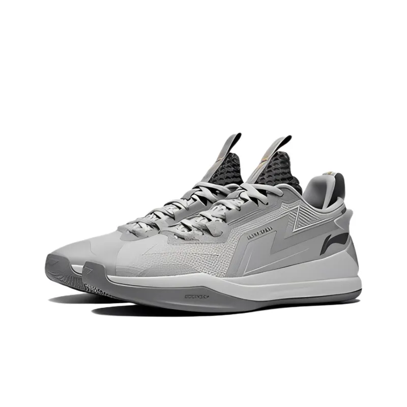LiNing Flash 2.0 Wear Resistant Slip Resistant Cushioning Low Top Performance Basketball Shoes Men's Smoke Gray-2