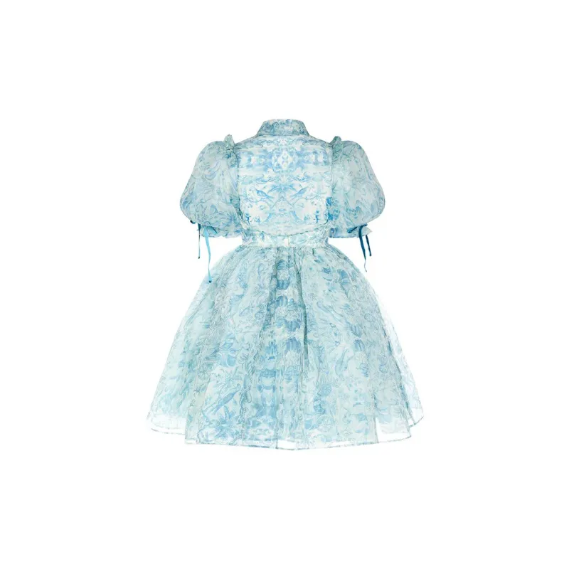 Selkie Collection Short Sleeved Dress Women's Ceramic Blue-1