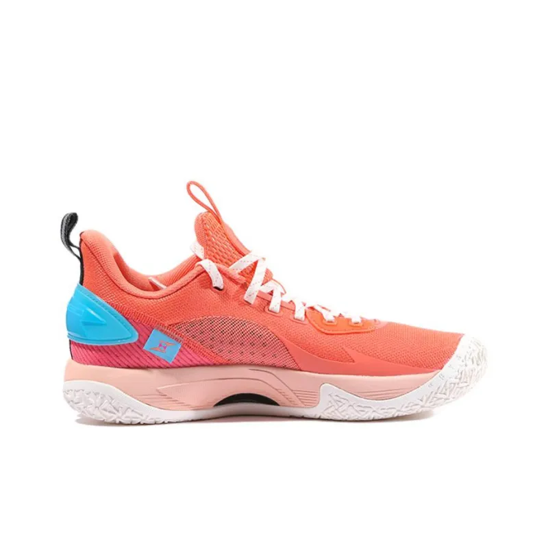 LiNing Speed 7 Non slip Wear resistant Shock Absorption Low Top Basketball Shoes Men's Tea Flower Red-1