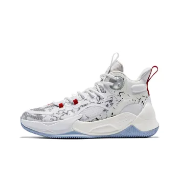 QIAODAN Busters 3Elite Tattoo Snow Anti Slip Wear Resistant High Top Basketball Shoes Men's Black White