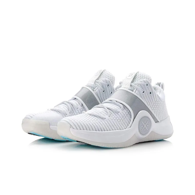 LiNing WOW 6 Low Top Basketball Shoes Men's Pure White-3