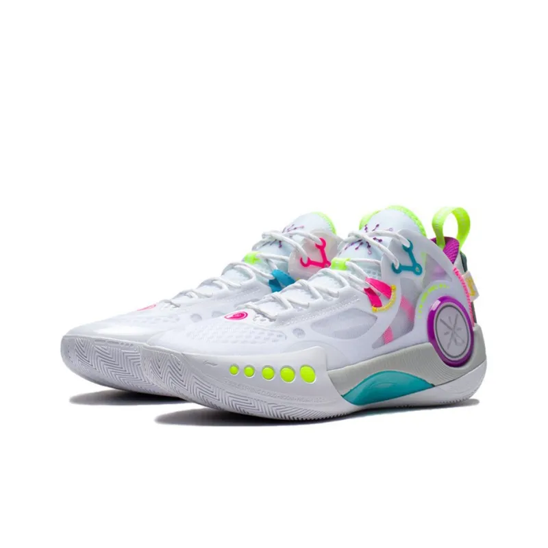 LiNing Shadow 3 Anti-Slip Wear-Resistant Low-Top Basketball Shoes Standard White-2