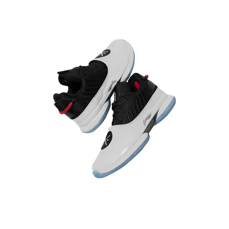 LiNing WOW 7 Wade Way 7 Announcement Durable Breathable Low Top Basketball Shoes Men's Black White-3