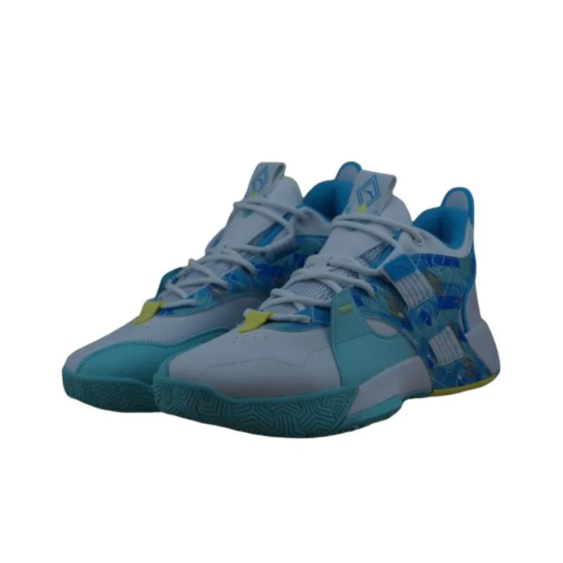 Anta Thompson KT Basketball Anti Slip Wear Resistant Mid Top Basketball Shoes Men's White Blue-2