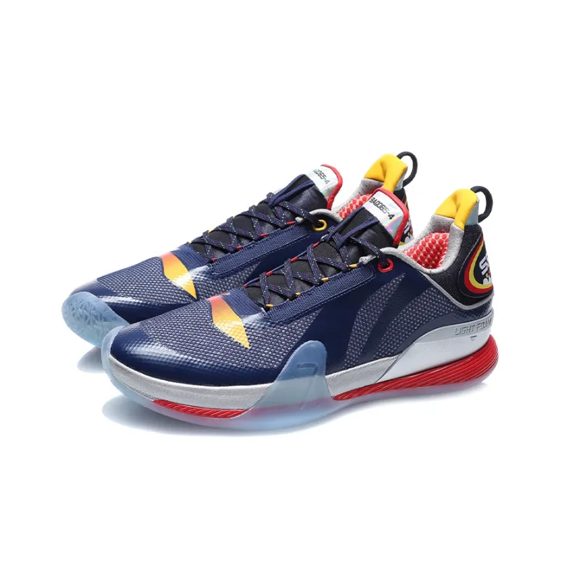LiNing Blitz 7 Premium Cushioning, Slip Resistant, Abrasion Resistant, Rebound Low Top Basketball Shoes Men's Blue Gray-2