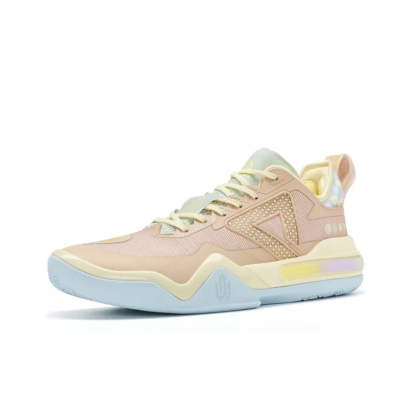 PEAK Wiggins AW1 Anti Slip Wear Resistant Low Top Basketball Shoes Men's Pink Replaceable Version-2