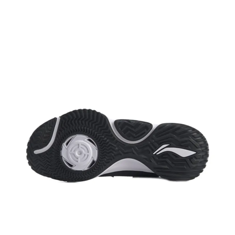 LiNing Storm OUTDOOR Cushioned Wear Resistant Slip Resistant Mid Top Performance Basketball Shoes Men's Black White-4