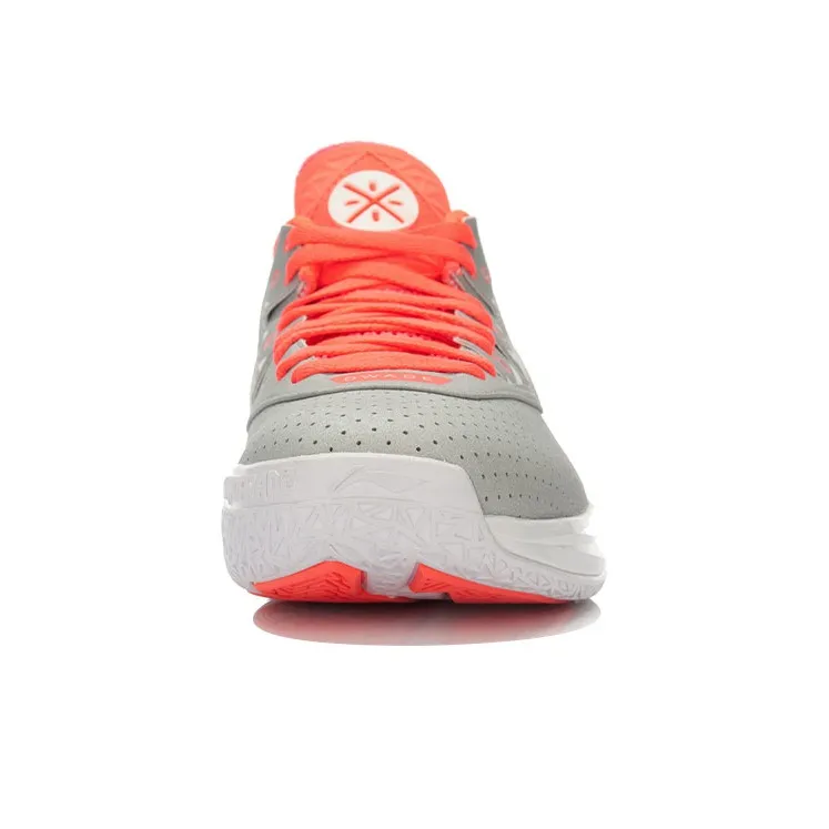 LINING WOW 4 Basketball Shoes Unisex Mid Top Gray/Orange-3
