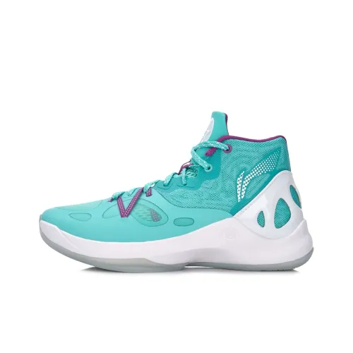 LiNing SONIC 5 Breathable High-Top Basketball Shoes Women's White Green