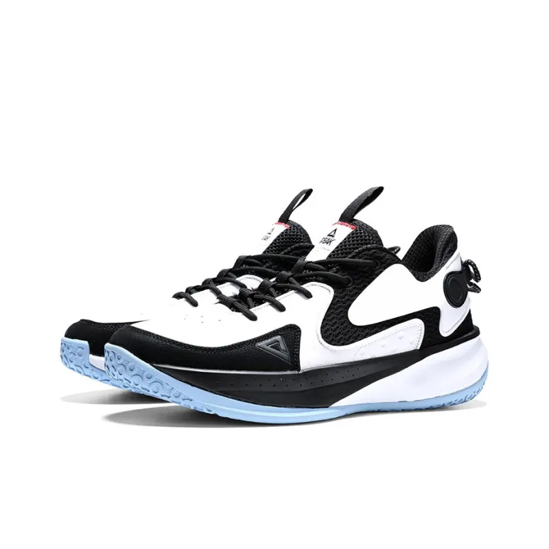 PEAK Shock Absorbers Slip Resistant, Abrasion Resistant, Lightweight Low Top Basketball Shoes Men's Black White-2