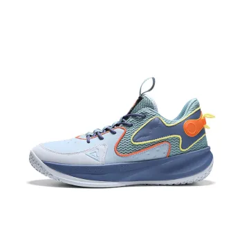 PEAK Cushioning Anti Slip And Wear Resistant Balance Low Top Basketball Shoes Men's Gray Blue