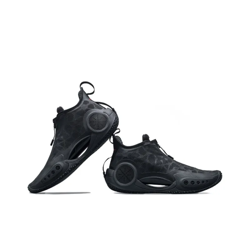 LINING WOW 9 Basketball Shoes Men Mid Top Black-5