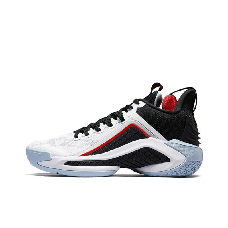 XTEP Breathable Abrasion Resistant Slip Resistant Low Top Basketball Shoes Men's Black White-0
