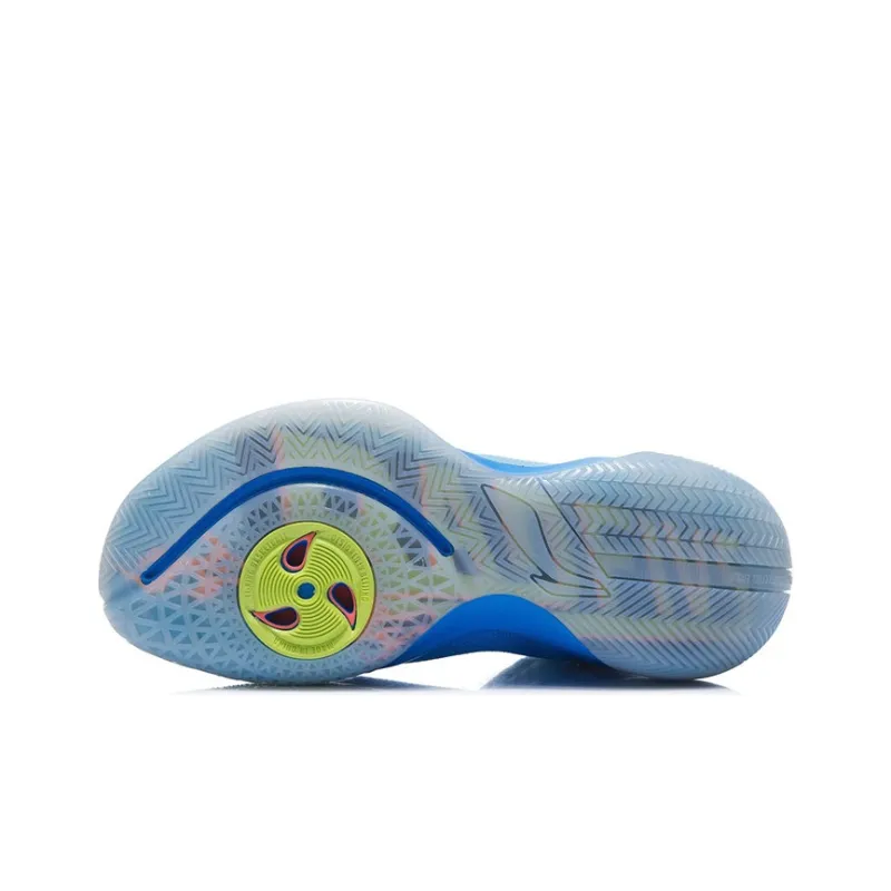 LiNing Sprint SE Cushioning Anti-Slip Wear-Resistant Coverage Support Rebound Mid-Top Basketball Shoes Men's Blue-3