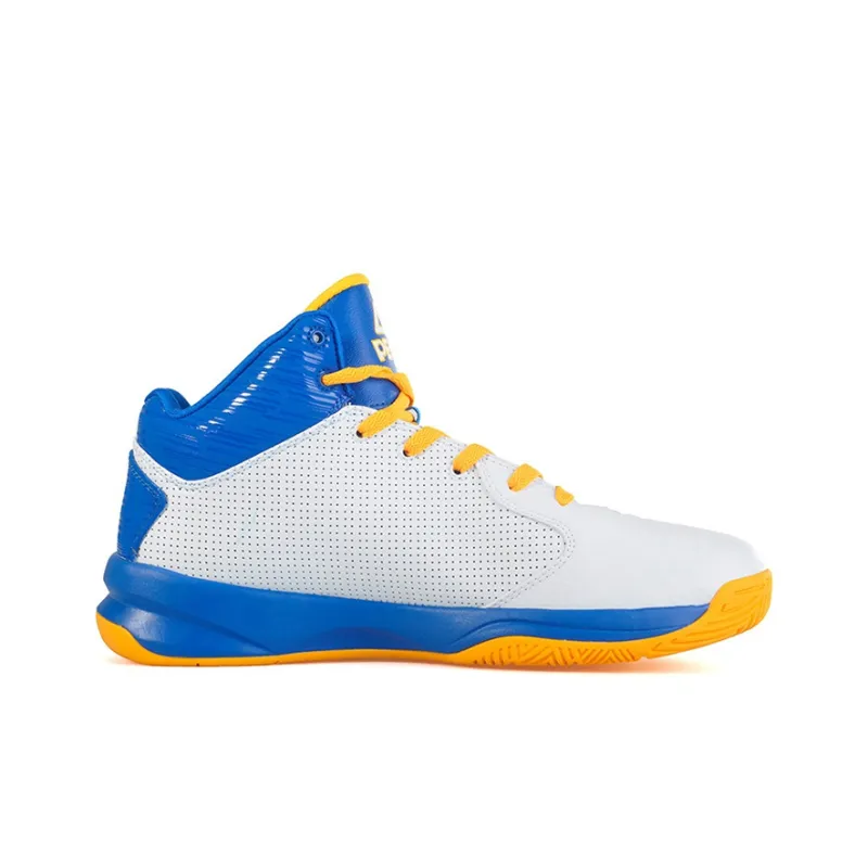 PEAK Cushioning Anti-Slip Wear-Resistant Breathability Mid-Top Performance Basketball Shoes Men's White Blue-2