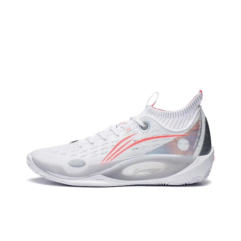 LiNing 808 2 ULTRA Ultra Cushioning Anti-Slip And Wear-Resistant High-Top Performance Basketball Shoes White Gray Red-0