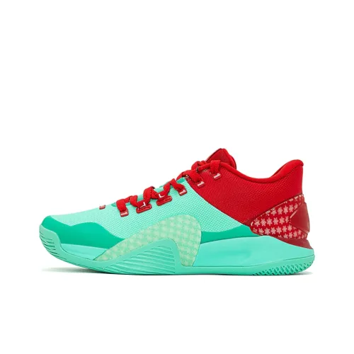 XTEP Lin Generation Basketball Shoes Men Low-Top Red And Green