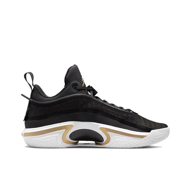 Jordan 36 Low Pf Black Gold White Sole-1