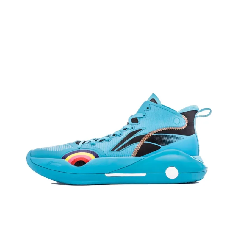 LiNing YuShuai 15 䨻 Abrasion Resistant Breathable Mid Top 䨻 Basketball Shoes Men's Butterfly Blue-0