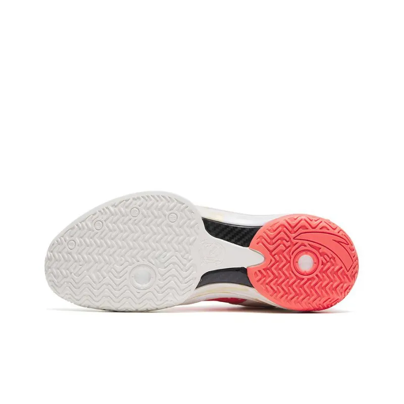 Anta Shock Wave 4 Zhao Cai Jin Bao Cushioning Anti-Slip And Wear-Resistant Low-Top Basketball Shoes Red White-4