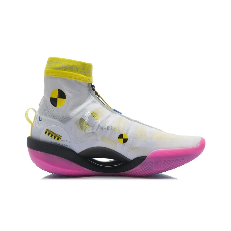 LiNing WOW 9 Infinity Infinity 'test R2' Cushioning Support High-Top Performance Basketball Shoes Men's White Pink-1