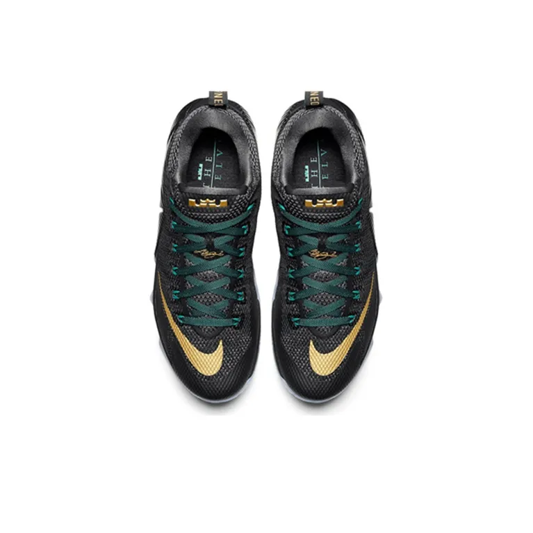 Nike Lebron 12 Cushioning Anti Slip And Wear Resistant Low Top Basketball Shoes Men's Black-3