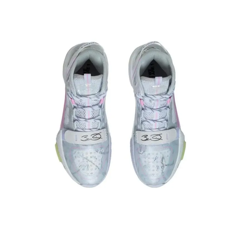 LiNing Shadow 4 V2 Cushioning Anti Slip And Wear Resistant Mid Top Basketball Shoes Gray Pink-3