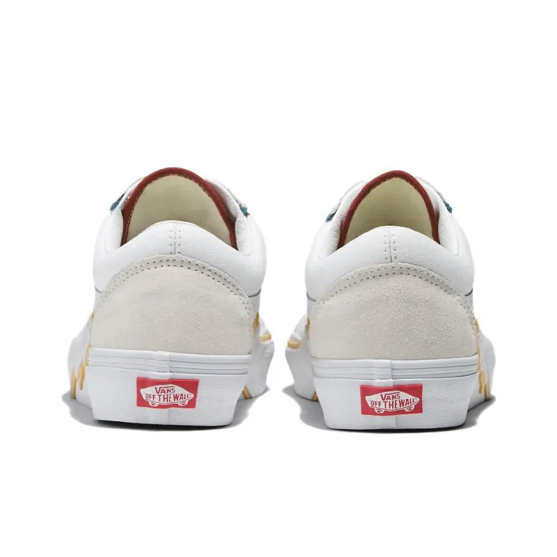 Vans Old Skool Bolt Non-slip Lightweight Low-Top Skateboard Shoes Unisex White Yellow-3