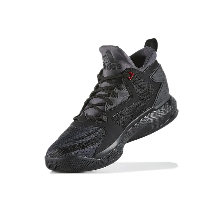 Adidas D Lillard 2 Core Black Vivid Red-2