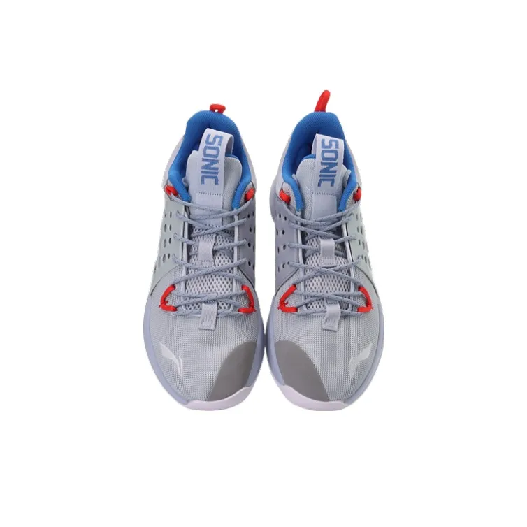 LiNing SONIC 7 Low Anti-Slip Wear-Resistant Low-Top Basketball Shoes Blue White-3