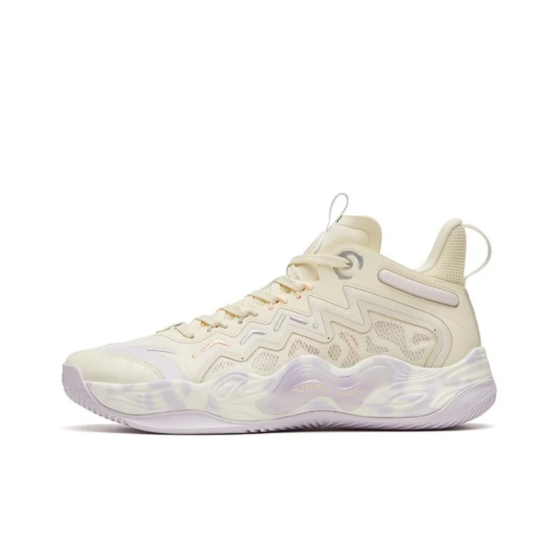 Anta Magic Cement Cushioning, Slip Resistant, And Abrasion Resistant Low Top Basketball Shoes Beige Yellow-0