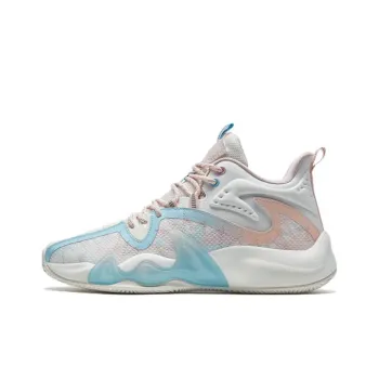 XTEP War Mastiff 3.5V2 Cushioning Anti Slip And Wear Resistant Mid Top Basketball Shoes Sail White Oil Gray Pink