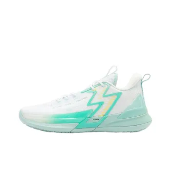361° Big3 4.0 SWITCH Ice Cream Anti Slip Wear Resistant Low Top Performance Basketball Shoes Men's White Cyan