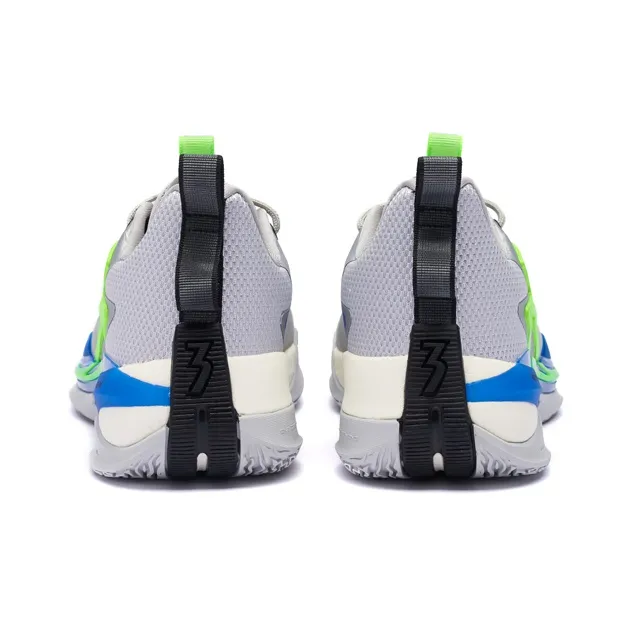 361° Big3 3.0 Cushioning, Wear Resistant Low Top Performance Basketball Shoes Men's Silver White Turquoise-4