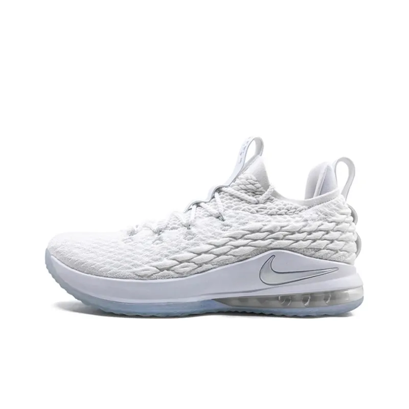 Nike LeBron 15 Low White Metallic Silver-0