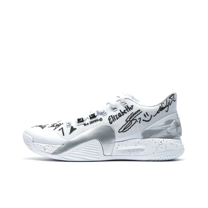 XTEP Lin Generation Cushioning Wear Resistant Low Top Performance Basketball Shoes Men's White Black-0