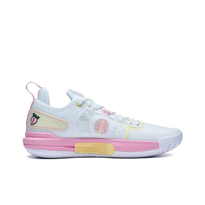 LiNing Speed 9 Premium PRM Summer, Honey Peach Anti Slip Wear Resistant Low Top Basketball Shoes Men's Pink White-1