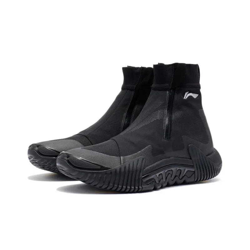 LiNing Badfive 2 Cushioning Anti-Slip And Wear-Resistant High-Top Basketball Shoes Black-2