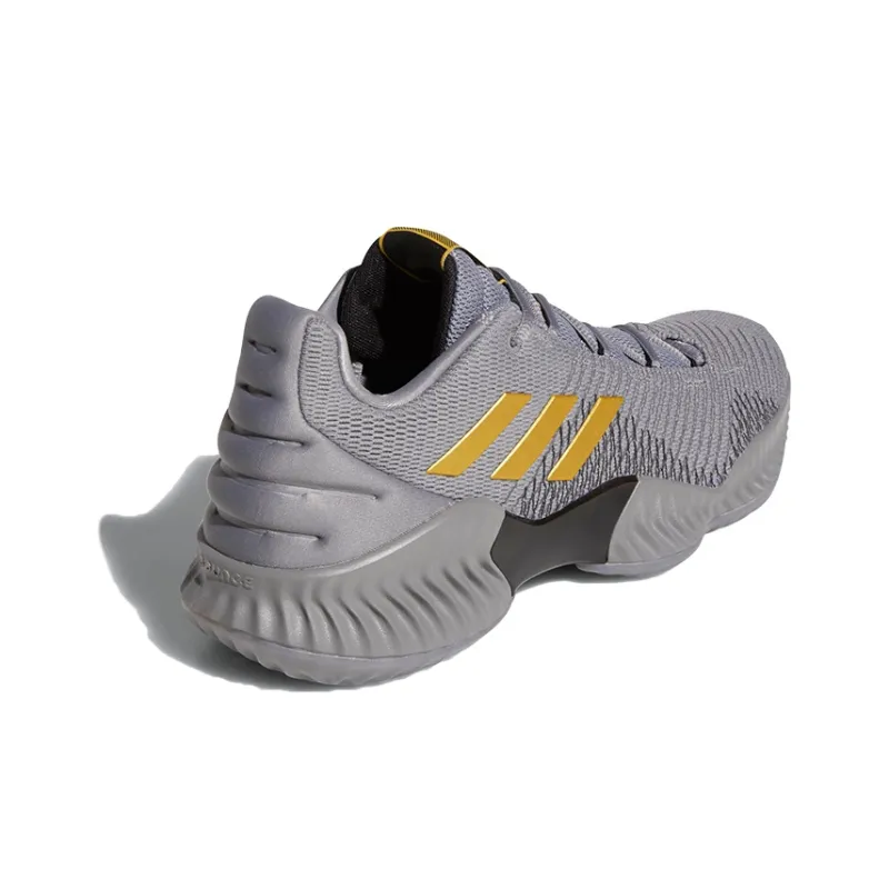 Adidas Pro Bounce 2018 Wear Resistant Low Top Basketball Shoes Men's Gray-3