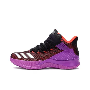 Adidas Ball 365 Hard Court Anti-Slip Wear-Resistant Mid-Top Performance Basketball Shoes Men's Red Purple