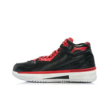 LiNing WOW 2 Rebound Anti Slip And Wear Resistant Mid Top Basketball Shoes Men's Black Red White