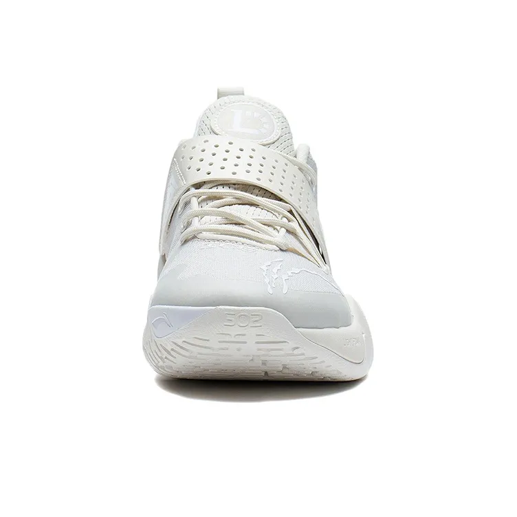 LiNing Cushioning, Slip Resistant, Abrasion Resistant, Coverage, Support Low Top Basketball Shoes Men's Pearl White-4