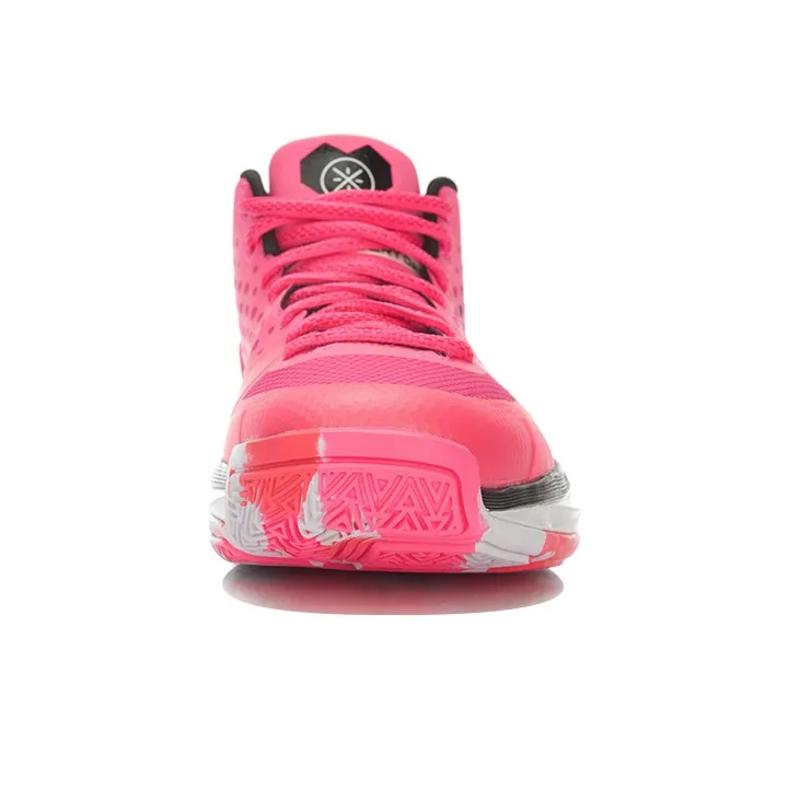 LINING Basketball Shoes Unisex Mid Top Pink/Black-3